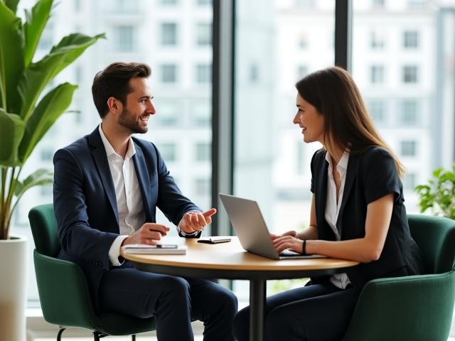 Laura Sinclair working through a career narrative session with a client